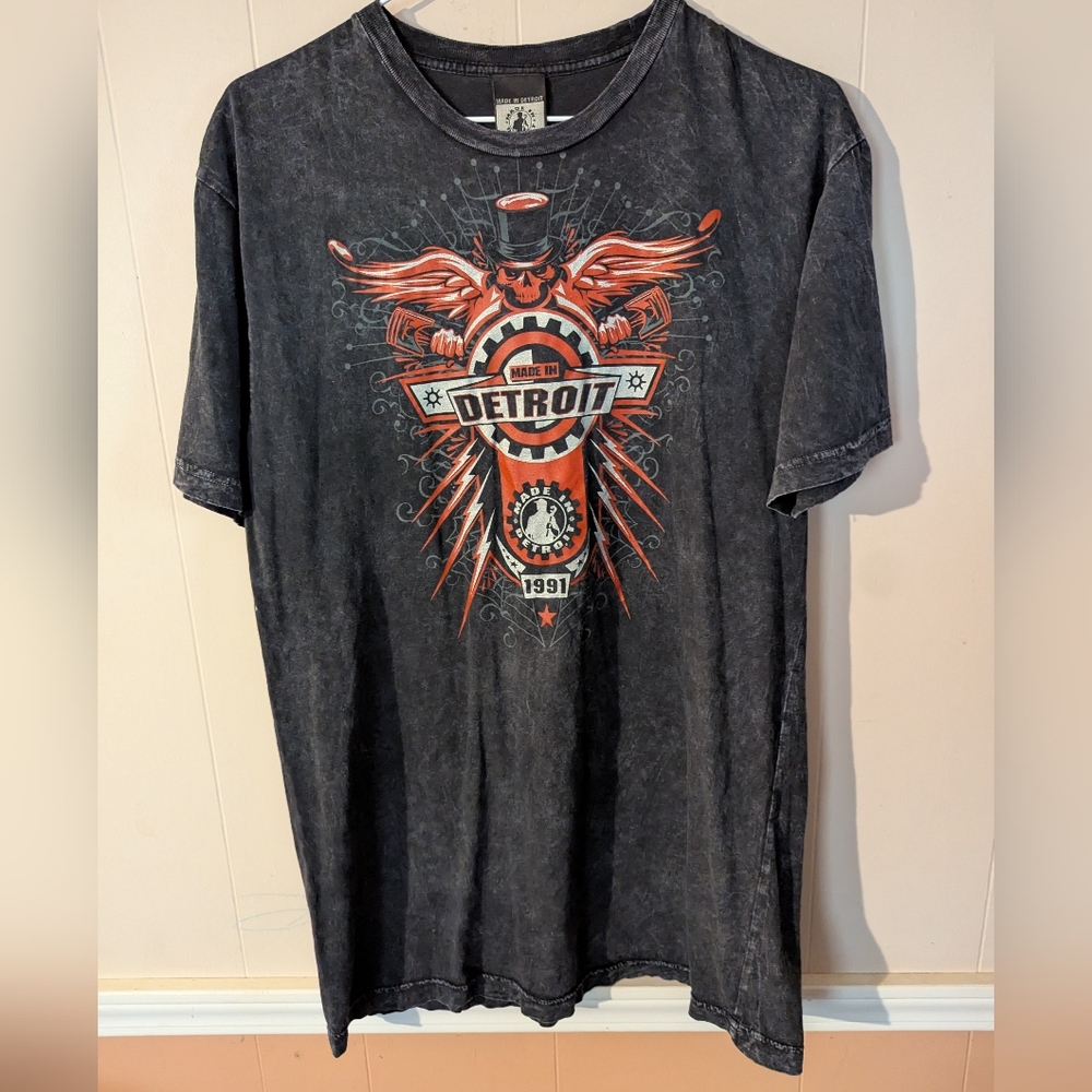 Made In Detroit 1991 Multicolor Graphic Shirt Size Large 100% Cotton